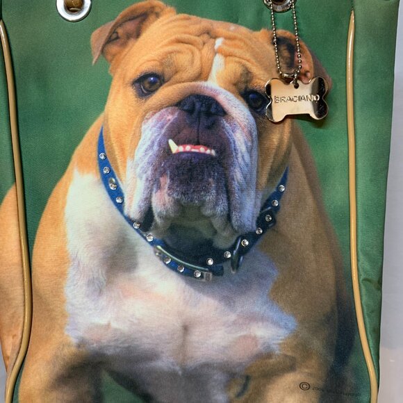 Vintage Braciano Rhinestone Bulldog Tote - Picture 2 of 9